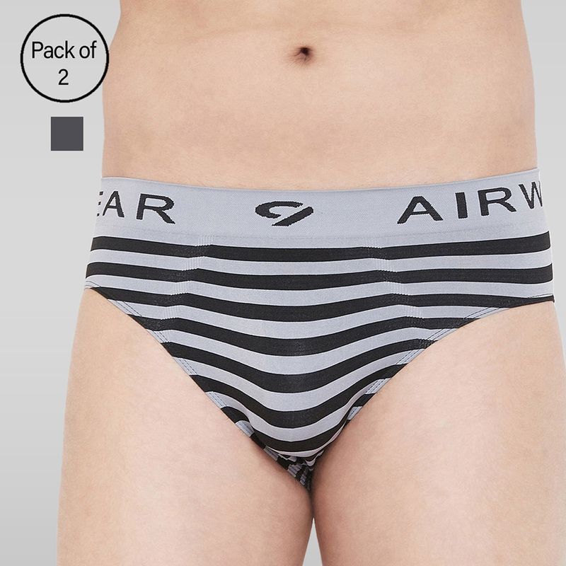 C9 Airwear Mens Briefs Grey and Charcoal (Set of 2) (S)