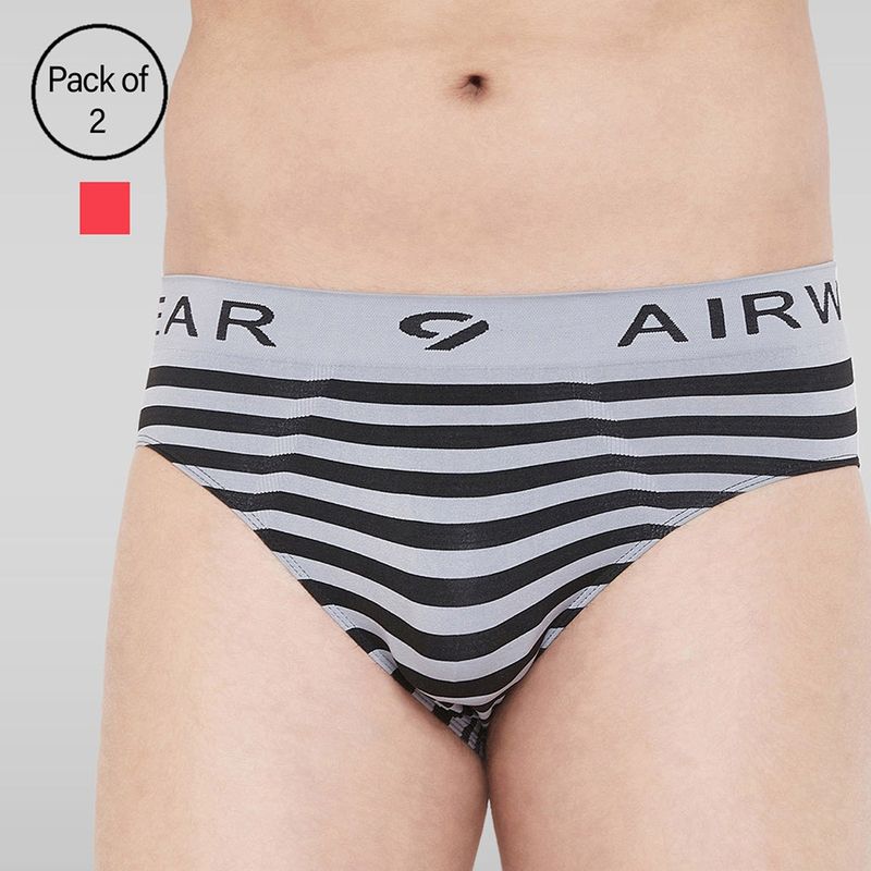 C9 Airwear Mens Briefs Grey and Red (Set of 2) (S)