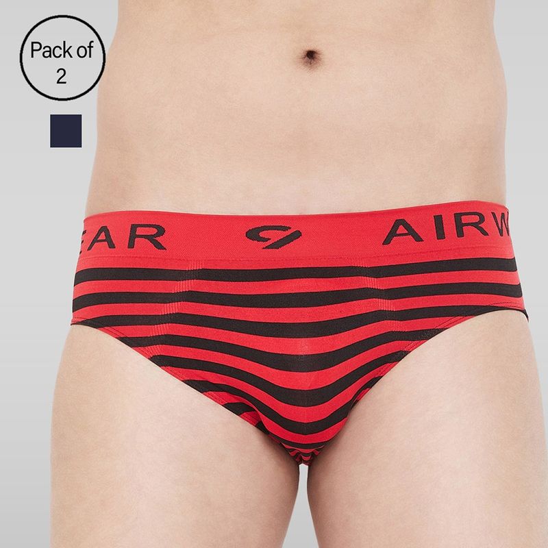 C9 Airwear Mens Briefs Red and Navy Blue (Set of 2) (S)