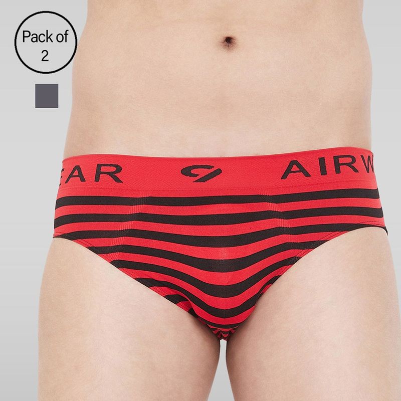 C9 Airwear Mens Briefs Red and Charcoal (Set of 2) (S)
