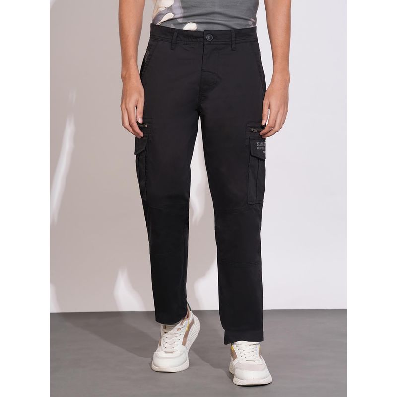 Being Human Black Regular Fit Cargo for Men (32)