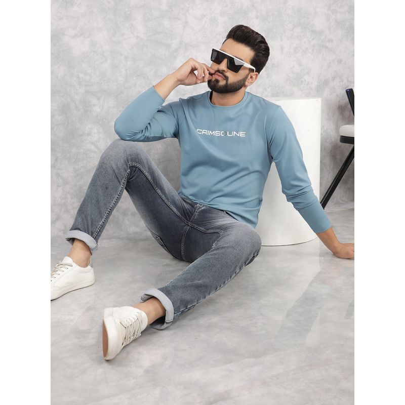 CRIMSOUNE CLUB Men'S Blue Solid T-Shirt (XL)