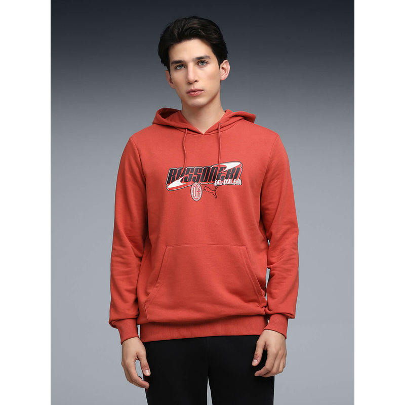 Puma Red Printed Regular Fit Hoodie (XS)