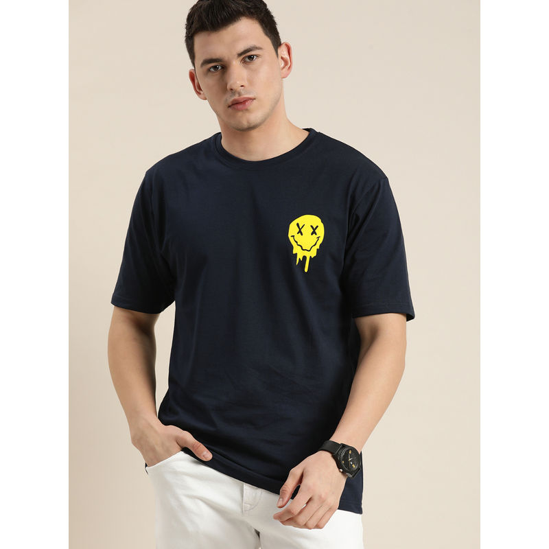 Difference of Opinion Navy Graphic Oversized T-Shirt (XL)