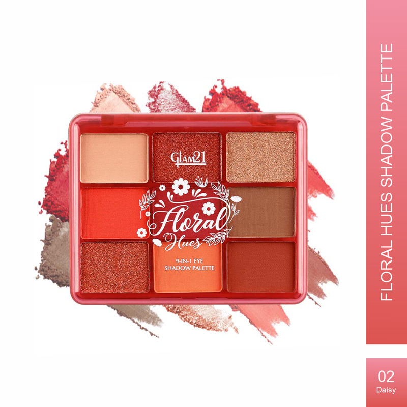 GLAM21 Floral Hues 9 Colors Eyeshadow Palette - Daisy 02