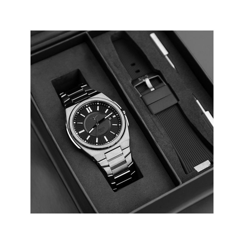 Buy ZINVO Rival Gunmetal Quartz Black Round Dial Men Watch 10003 (M