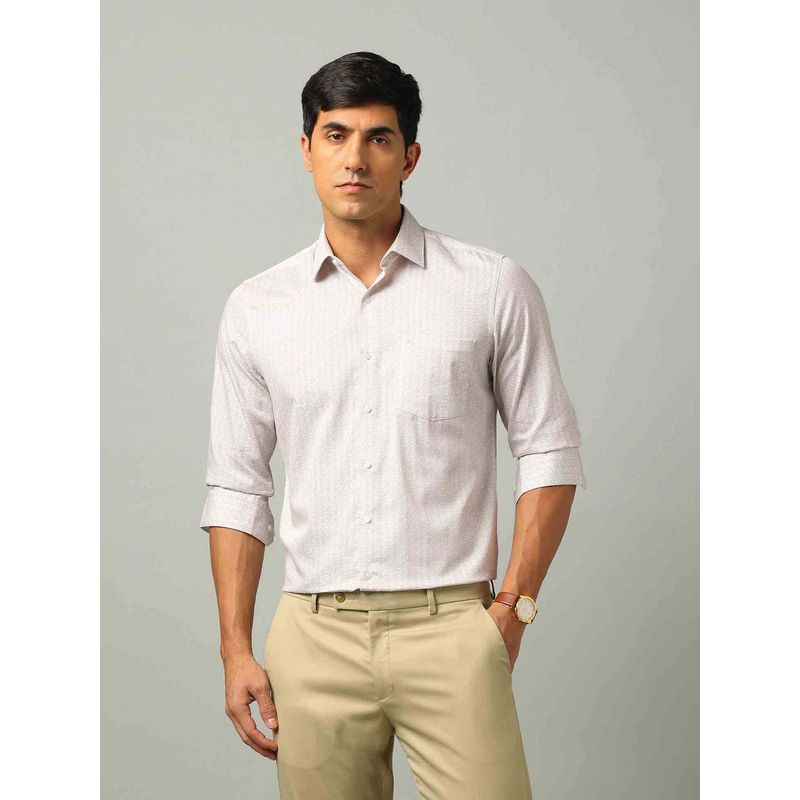 Arrow Printed Cream Full Sleeves Collar Neck Shirt (44)