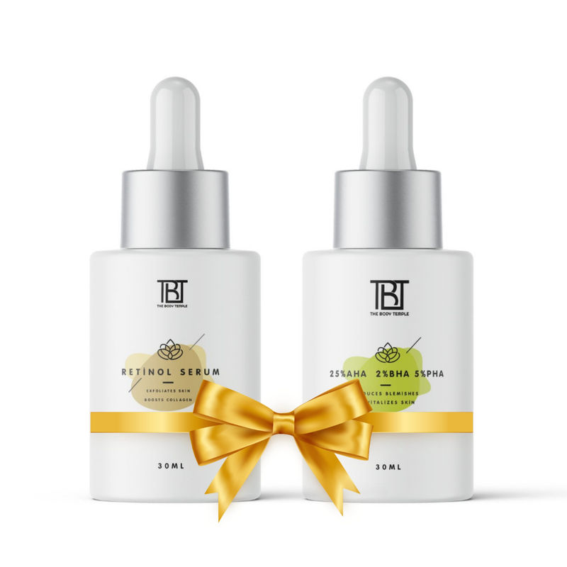 The Body Temple Retinol 0.3% & AHA 25% + BHA 2% + PHA 5% (30Ml Each - Pack Of 1)