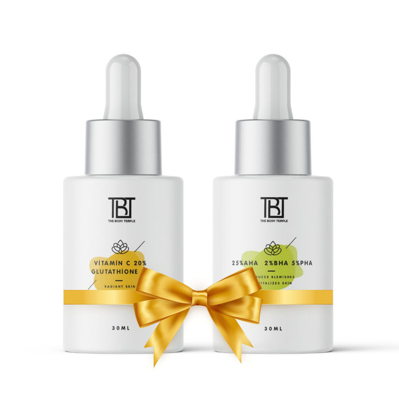 The Body Temple I Vitamin C 20% + L-Glutathione 5% & AHA 25%+ BHA 2%+ PHA 5% (30Ml Each-Pack Of 1)