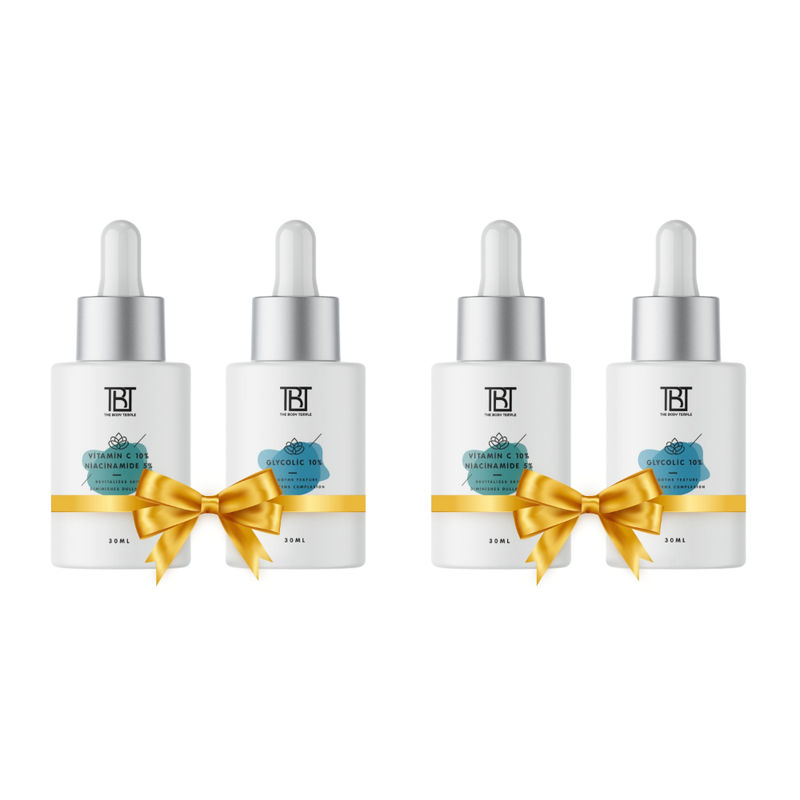 The Body Temple Vitamin C 10% & Niacinamide 5% + Glycolic Acid 10% (30Ml Each - Pack Of 2)