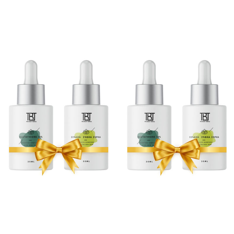 The Body Temple Glutathione 10% & AHA 25% + BHA 2% + PHA 5% (30Ml Each - Pack Of 2)