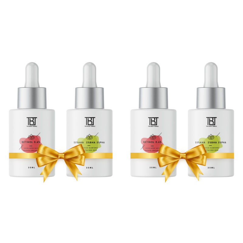 The Body Temple Retinol 0.6% & AHA 25% + BHA 2% + PHA 5% (30Ml Each - Pack Of 2)
