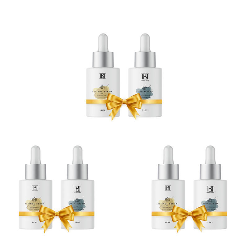 The Body Temple Retinol 0.3% & Lactic Acid 10% (30Ml Each - Pack Of 3)