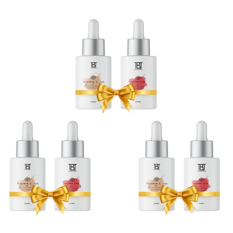The Body Temple Vitamin C 10% & Retinol 0.6% (30Ml Each - Pack Of 3)