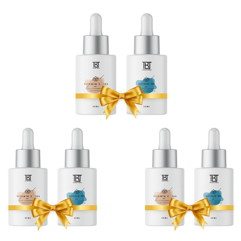 The Body Temple Vitamin C 10% & Glycolic Acid 10% (30Ml Each - Pack Of 3)