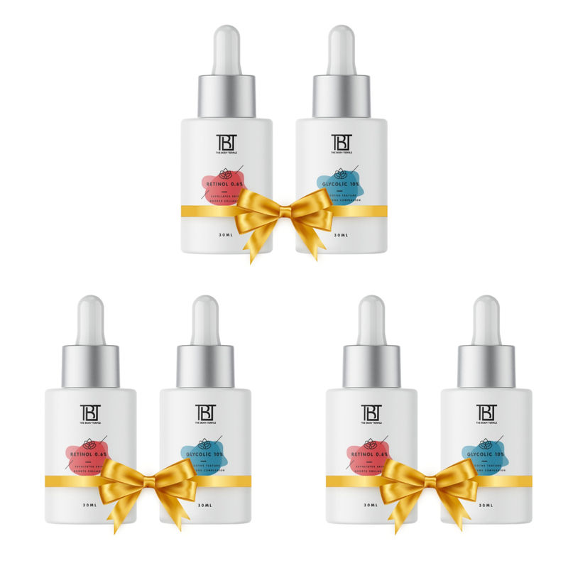 The Body Temple Retinol 0.6% & Glycolic Acid 10% (30Ml Each - Pack Of 3)