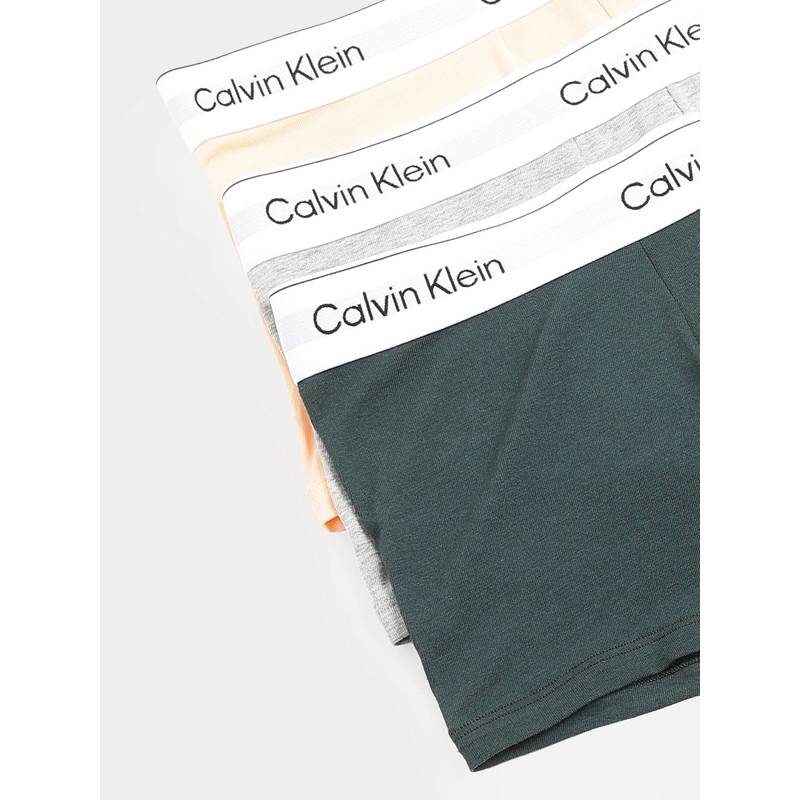 Calvin Klein Men Multi Color Solid Mid Rise Trunks (Pack of 3) (L)