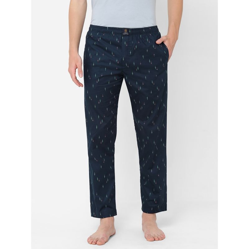 Urban Scottish Mens Printed Cotton Pyjamas Navy Blue (2XL)