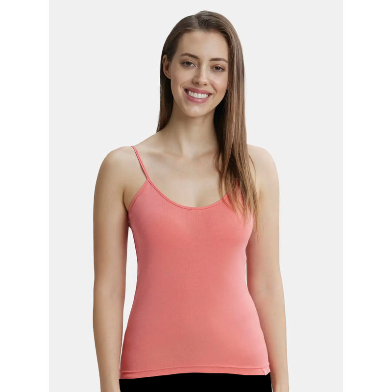 Jockey 1487 Women Super Combed Cotton Rib Camisole - Candy Pink (L)