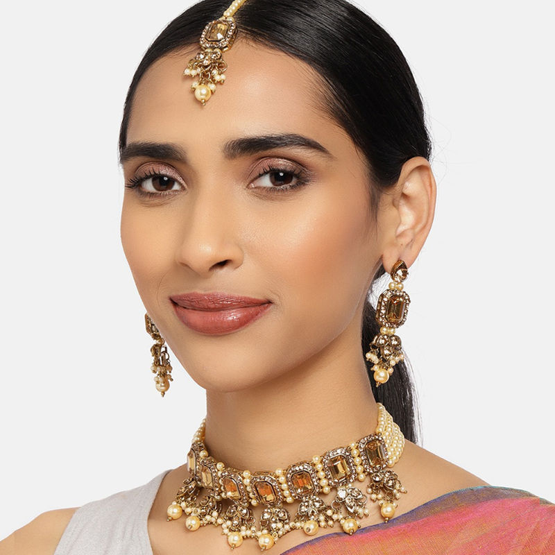 Buy Zaveri Pearls Gold Tone Multistrand Wedding Collection