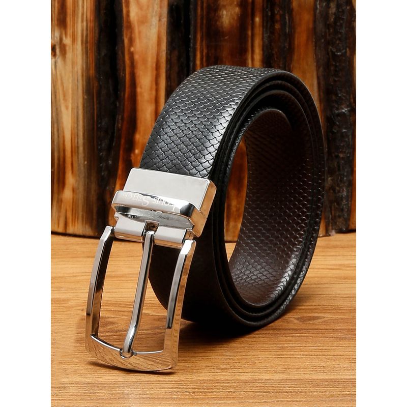 Louis Stitch Men Casual Black, Brown Genuine Leather Reversible Belt
