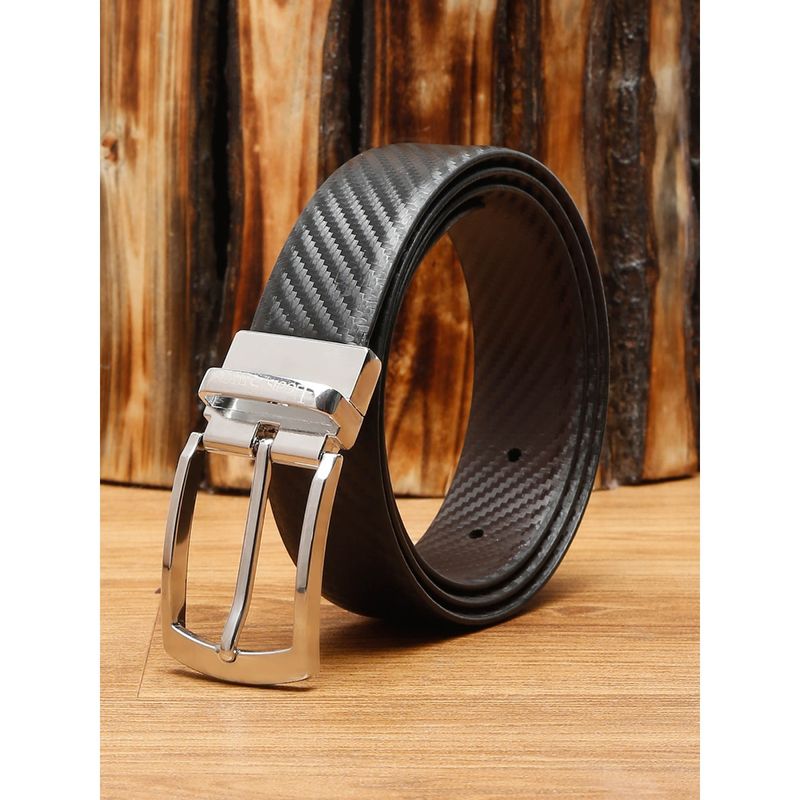 Louis Stitch Men Formal Black Genuine Leather Reversible Belt