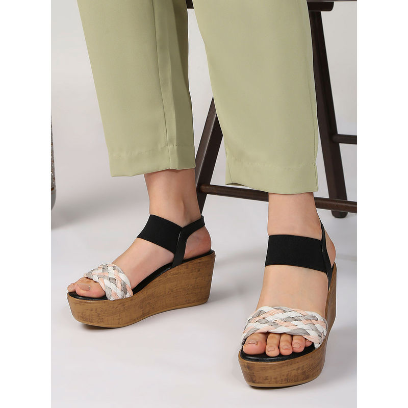 Kenneth Cole Women Cork Pu Black Wedges (EURO 37)