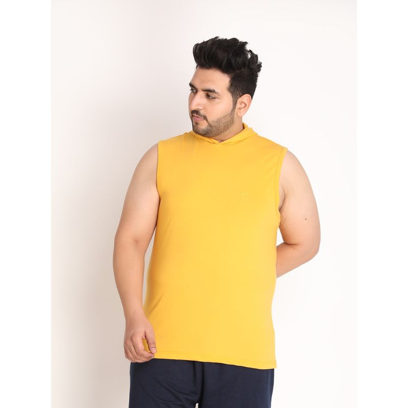 Chkokko Men Cotton Gym Tank Tops Sleeveless Sports Vest In Yellow (2XL)