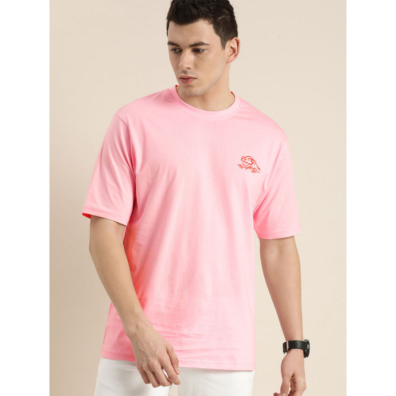Difference of Opinion Pink Typographic Oversized T-Shirt (M)
