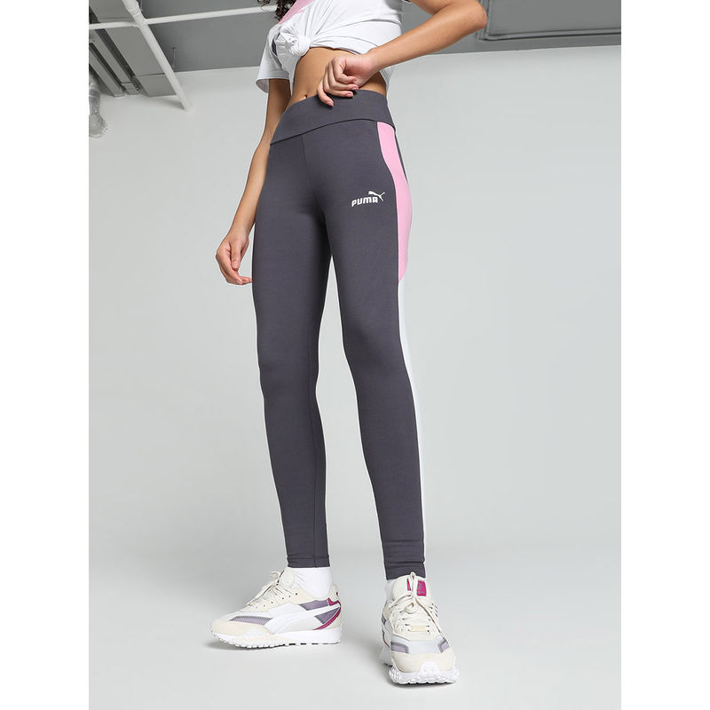 Puma Womens Grey Colorblock Tights (XS)