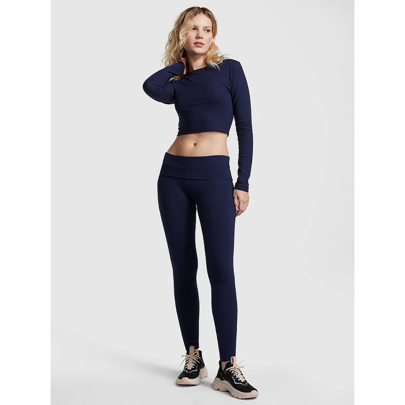 Victoria's Secret Women Blue Cotton Blend Solid Leggings (2XL)