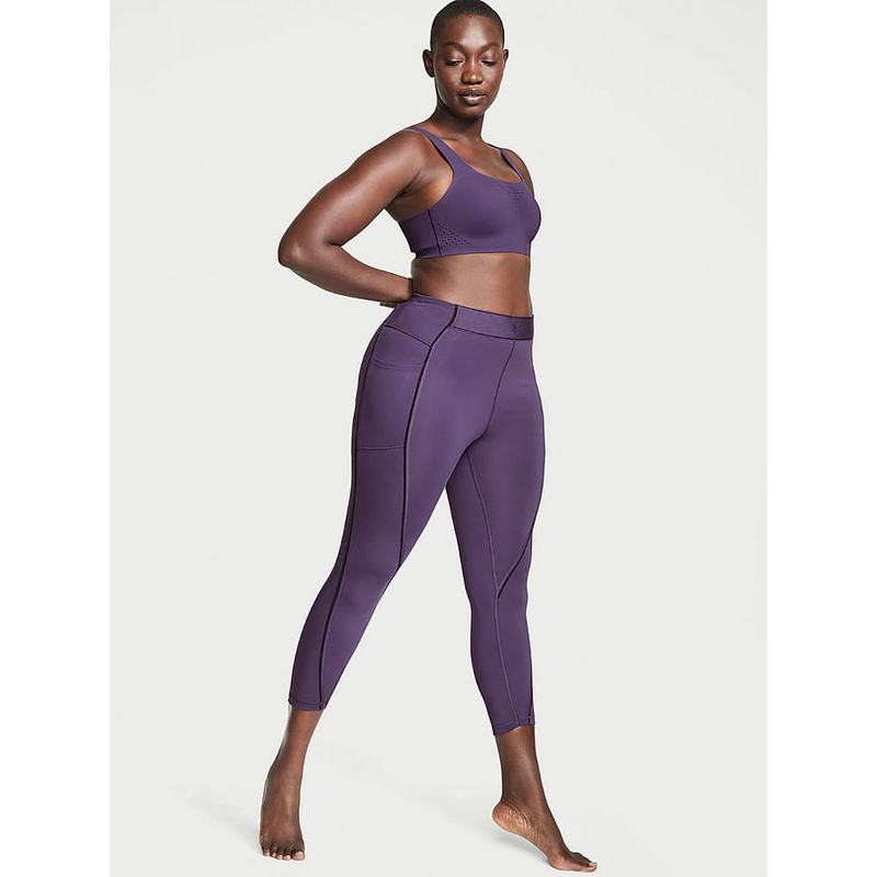 Victoria's Secret Women Purple Polyester Solid Leggings (XS SHORT)