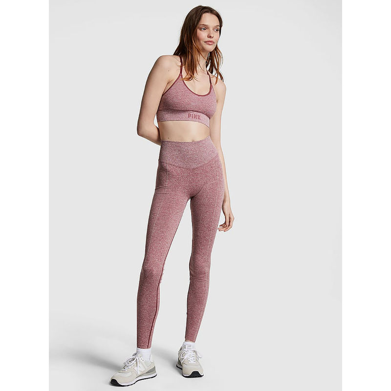 Victoria's Secret Women Pink Polyamide Solid Leggings (XS)