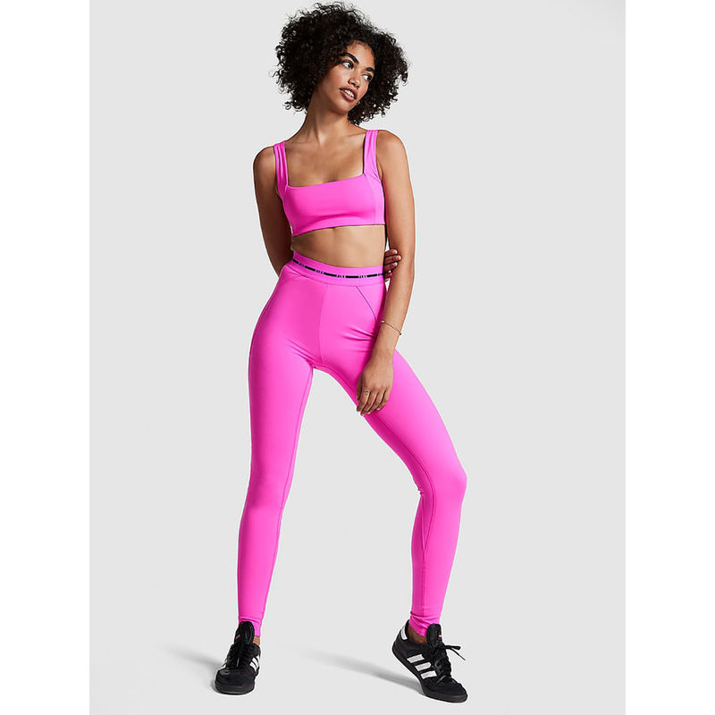 Victoria's Secret Women Pink Polyester Printed Leggings (XL)