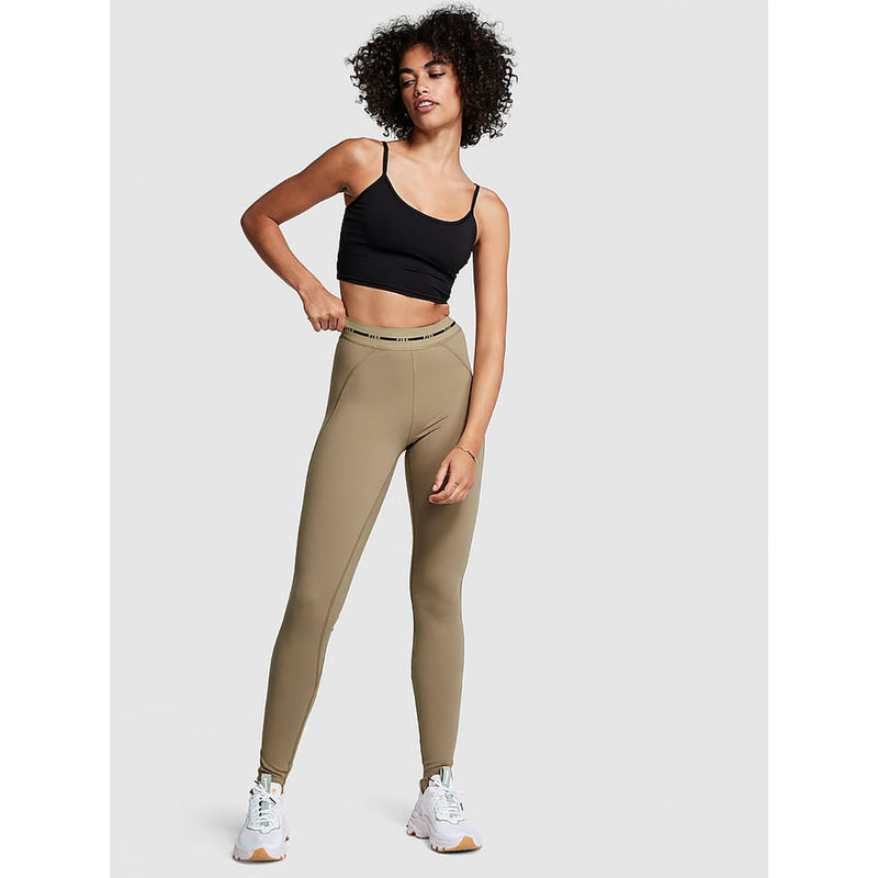 Victoria's Secret Women Green Polyester Printed Leggings (XS)