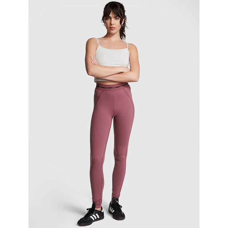 Victoria's Secret Women Pink Polyester Printed Leggings (XS)