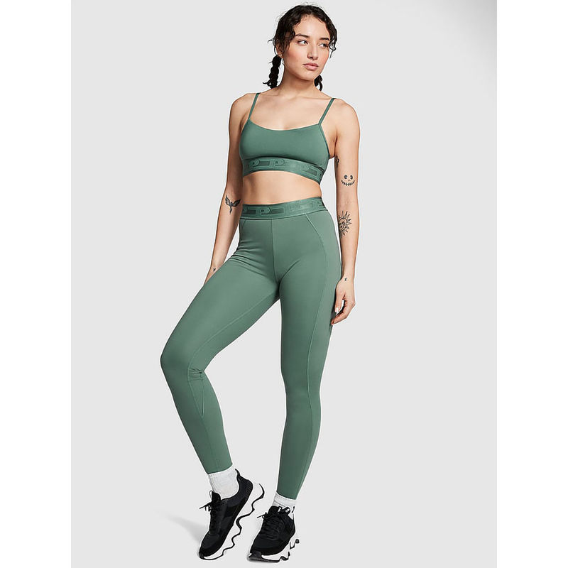 Victoria's Secret Women Green Polyester Solid Leggings (XS)