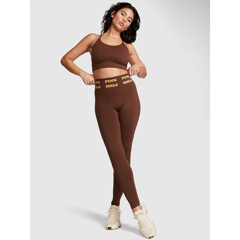 Victoria's Secret Women Brown Polyamide Printed Leggings (XS)