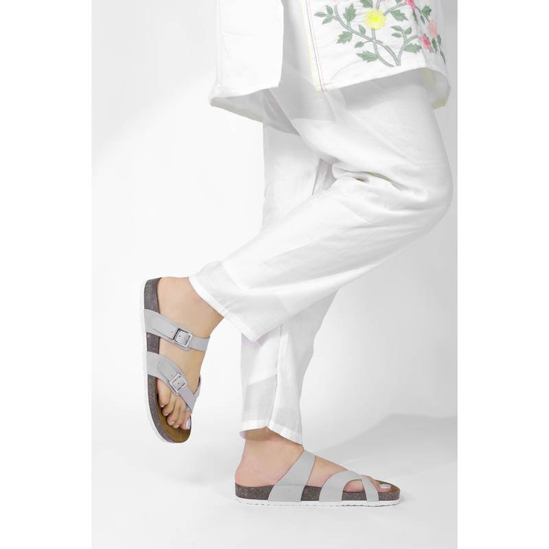 LYDC LONDON Women Stylish Comfortable and Casual Sandals - Grey (UK 3)