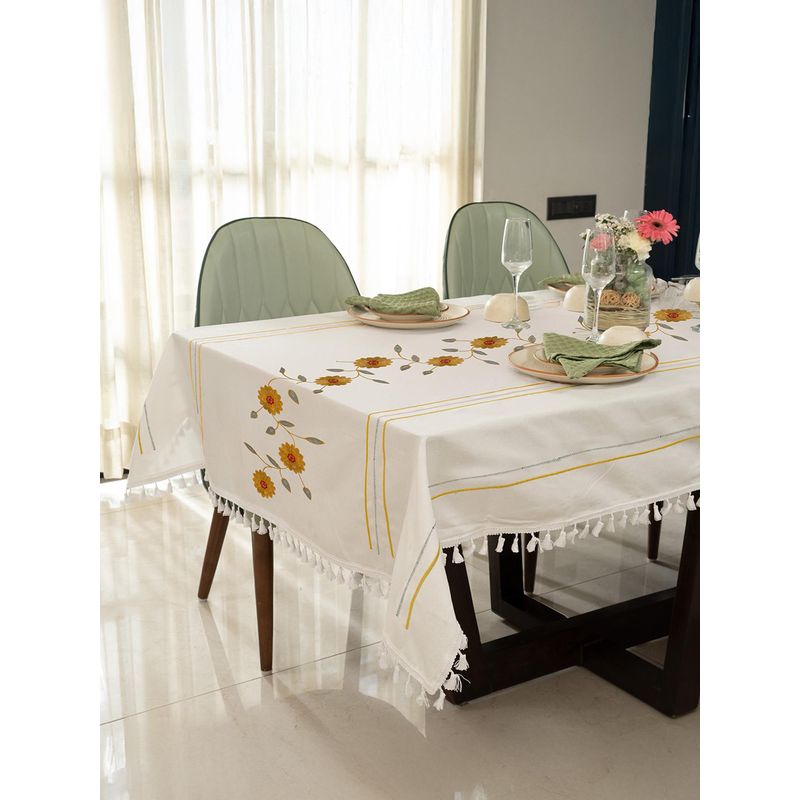 Urban Space Cotton Dining Table Covers - Bloom Lines (4 Seater)