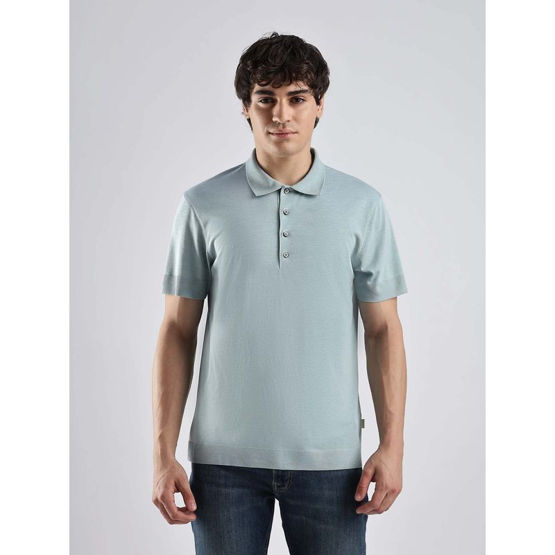 Buy Calvin Klein Solid Regular Fit Lyocell Polo T-Shirt Beige Online