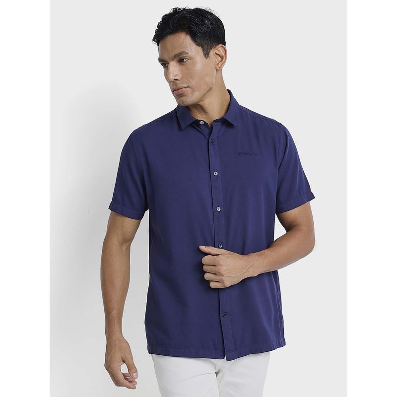 Ben Sherman Full Sleeves Regular Shirt Navy Blue (S)