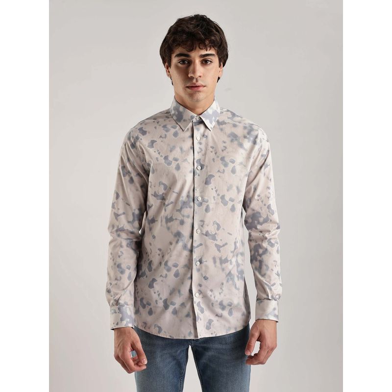 Calvin Klein Slim Fit Poplin Woven Shirt Beige (2XL)