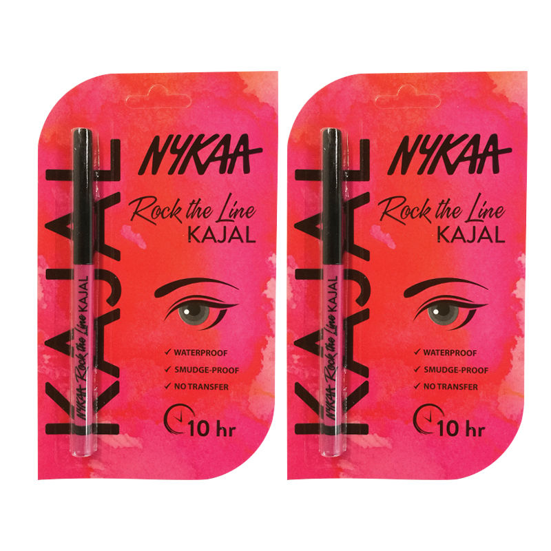 Buy Nykaa Cosmetics Rock The Line Kajal Eyeliner Jet Black Set Of 2