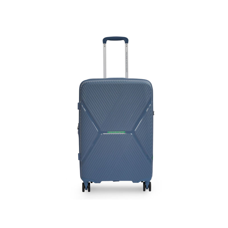 United Colors of Benetton Galaxy Unisex Hard Luggage Blue TSA Lock Trolley Bag (S)