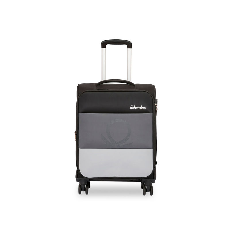 United Colors of Benetton Archimedes Unisex Soft Luggage Black, Grey, 78 Cm Trolley Bag (L)
