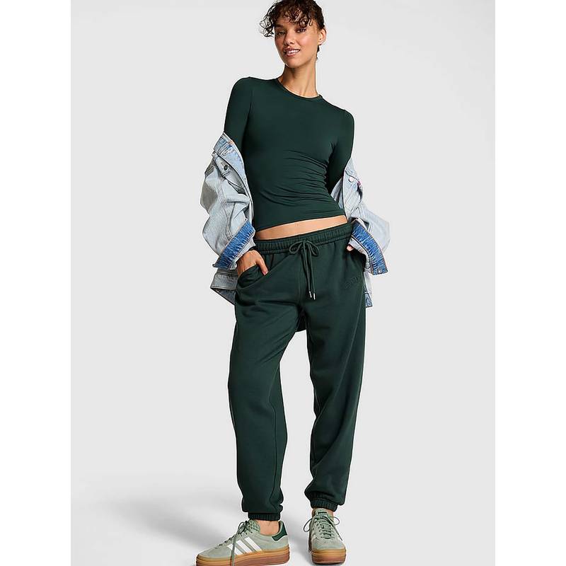 Victoria's Secret Green Solid Regular Fit Joggers (XS)