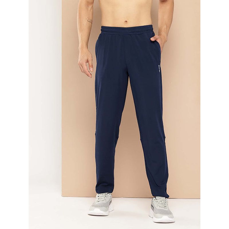 Alcis Navy Blue Solid Regular Fit Trackpant (L)