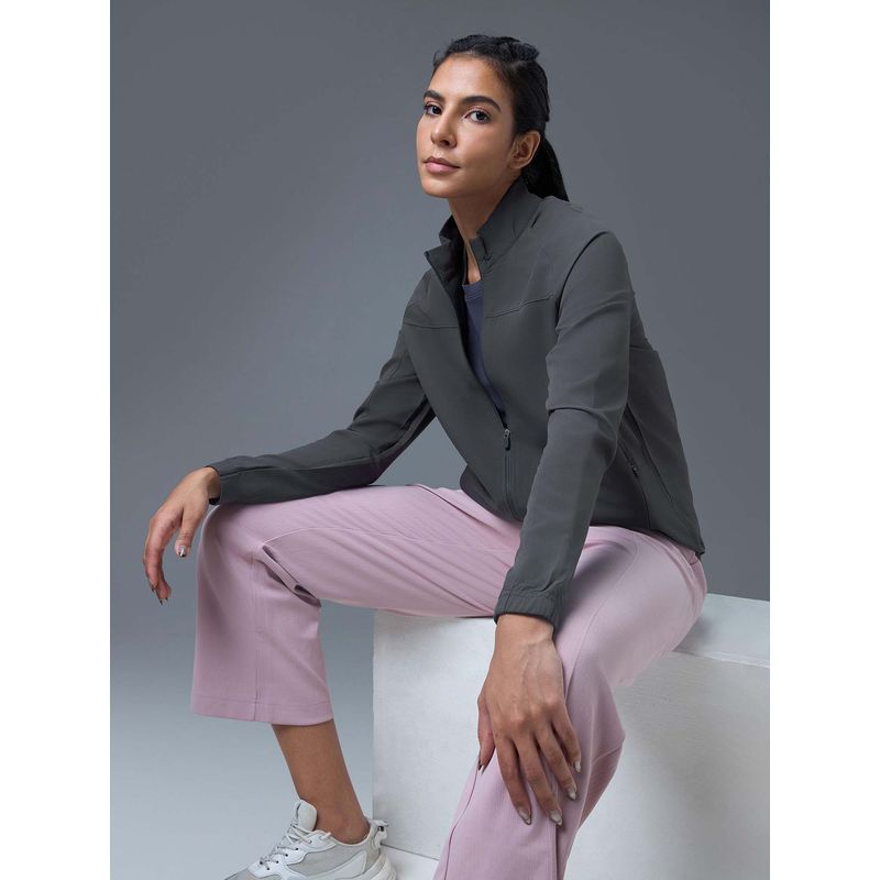 Technosport Grey Solid Regular Fit Jacket (L)