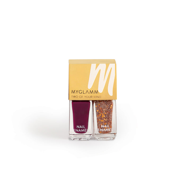 MyGlamm Two Of Your Kind Nail Enamel Duo Glitter Collection - Wicked Wish